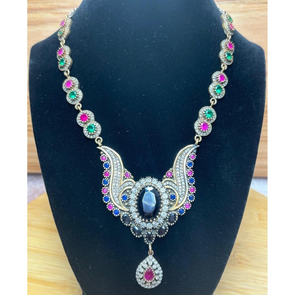925 Sterling Silver Turkish Vintage Necklace for Women,NEW,Antique,HandmadeGift